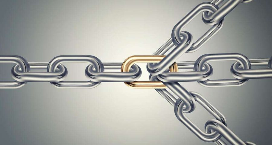 Chains linked together.