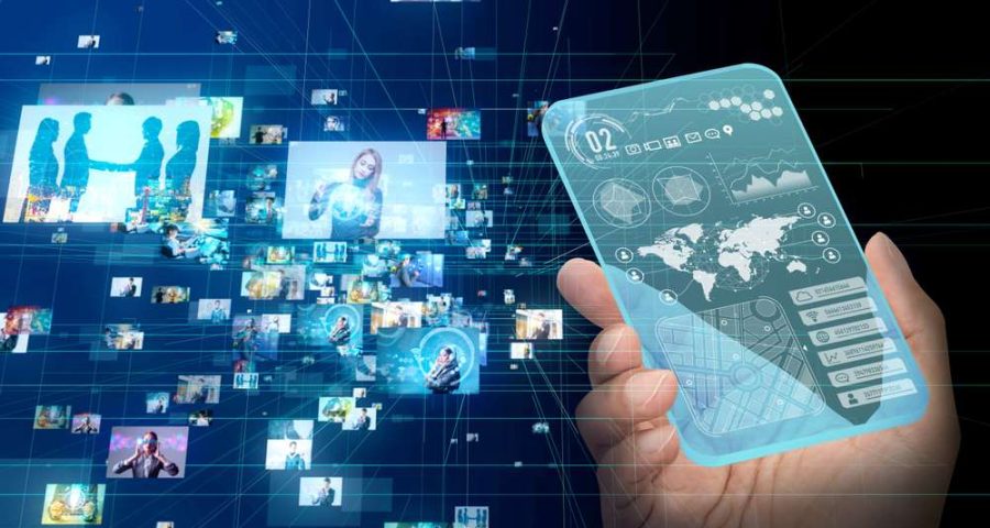 Phone connected to virtual web