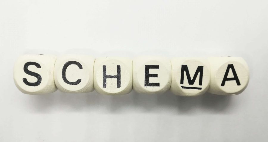 schema spelled out with blocks