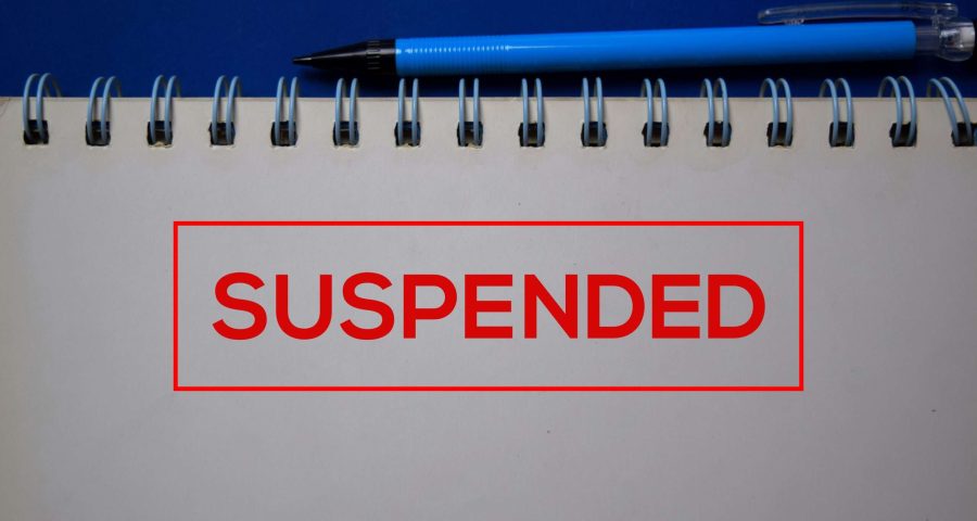 Suspended Written out in words