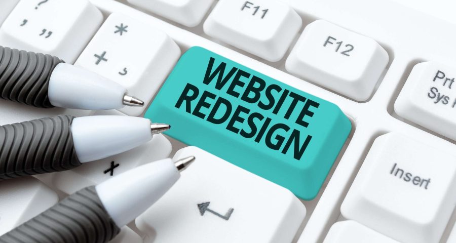 website redesign button on a keyboard