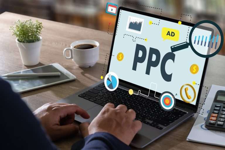 Laptop with PPC wording