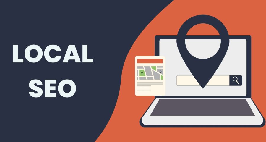 An,Illustrative,Local,Seo,Banner,Showcasing,A,Laptop,With,A