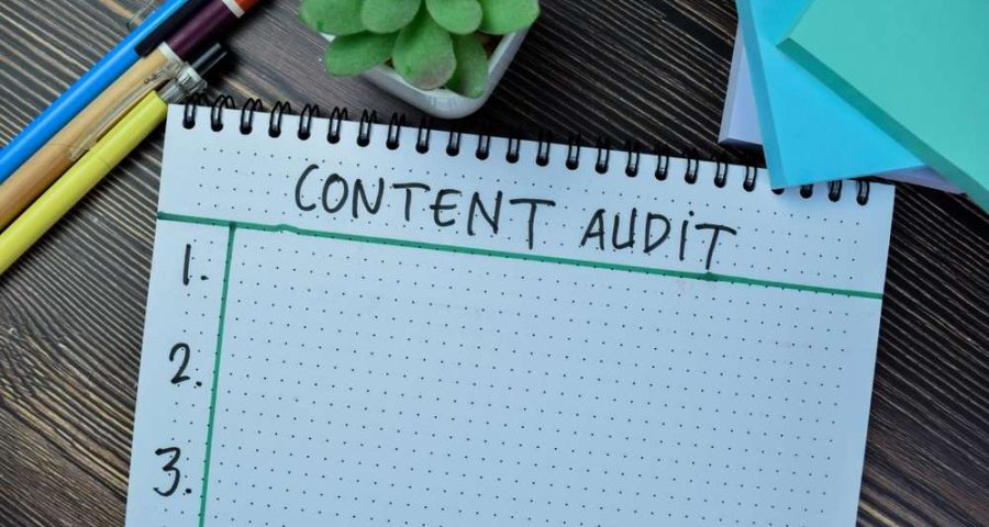 Concept,Of,Content,Audit,Write,On,Book,Isolated,On,Wooden