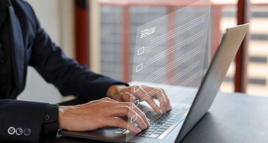 User adding content to website