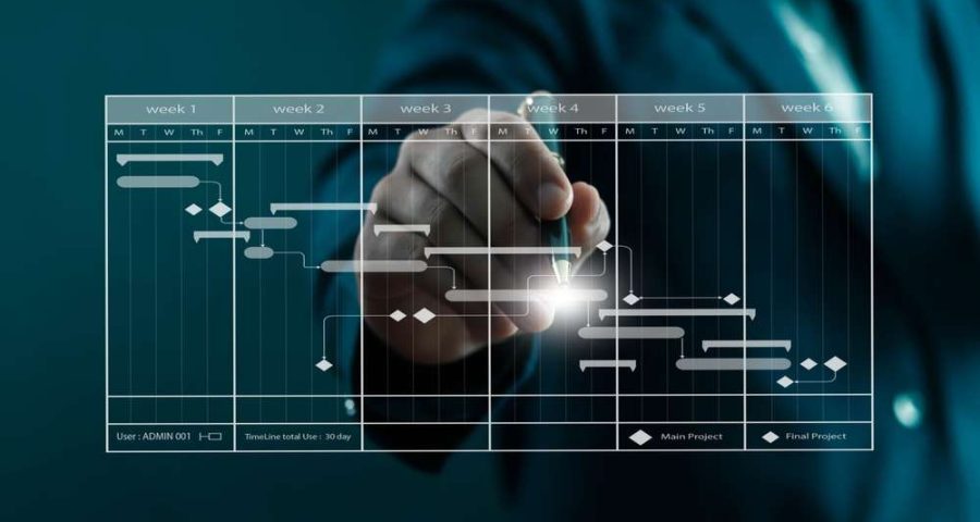 holographic calendar planner with dark background