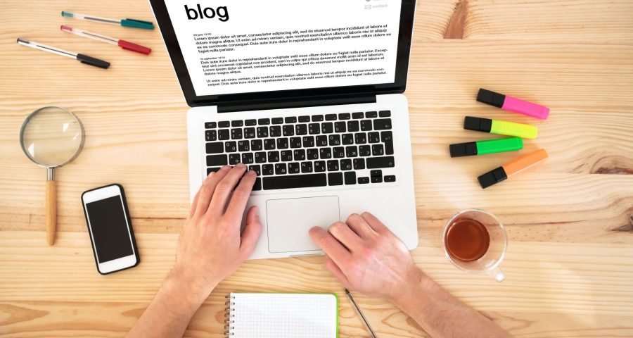 A computer screen displaying a a blog with title "blog"