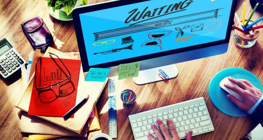 computer screen with long loading time