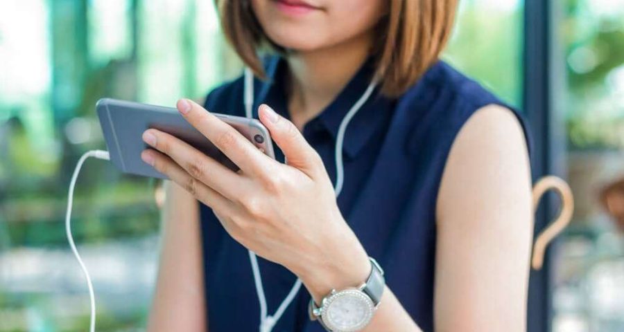 watching video on mobile device