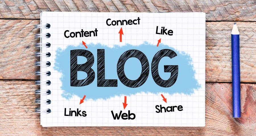 blog written on notepad